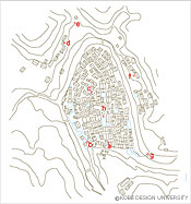 図7 集落全体図- 定点調査地点　2005年9月4日