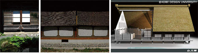 図4-12　直射光が室内に入りにくい建築構造。夏は開口部にすだれなどを設け、さらに光を遮断