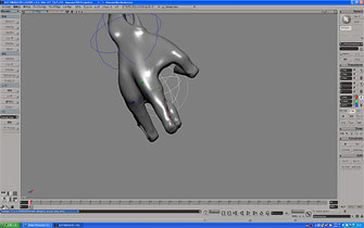 図21　球体を移動させることで、指の形が変化していることがわかる