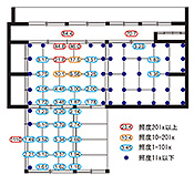 図4　午後2時30分頃の照度分布