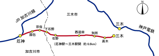 図1　三木鉄道路線図