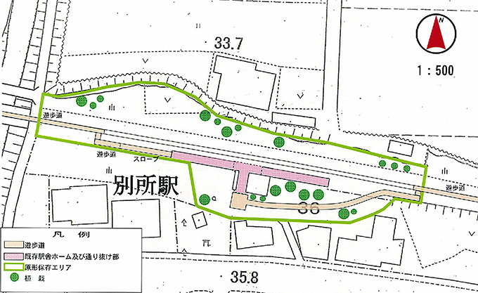 図14　原形保存地区B　別所駅配置図