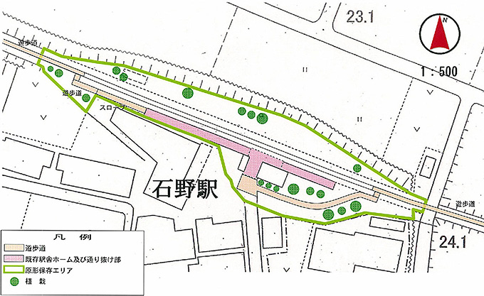 図15　原形保存地区D　石野駅配置図