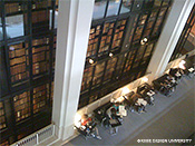 図―6：大英図書館ホワイエ(公共空間)部分にあるキングスライブラリー。